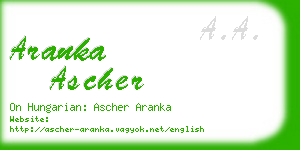 aranka ascher business card